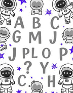 Cute Astronaut Galaxy Alphabet Space Rug
