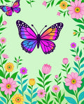 Vibrant Butterfly Garden Blooms Rug