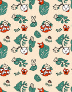 Whimsical Orange Green Animal Foliage Rug