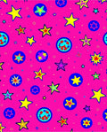 Vibrant Pink Starburst Circles Rug