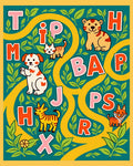Whimsical Animals Alphabet Jungle Rug