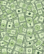 Whimsical Green Character Collage Rug