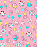 Whimsical Pink Alphabet Balloon Creatures Rug