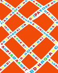 Colorful Diagonal Letter Grid Rug