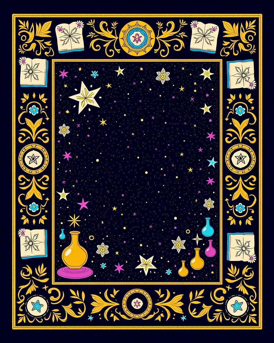 Cosmic Celestial Starry Night Potions Rug