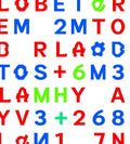 Color Block Alphabet Numeric Collection Rug
