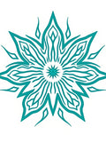Teal Abstract Starburst Mandala Rug