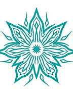 Teal Abstract Starburst Mandala Rug