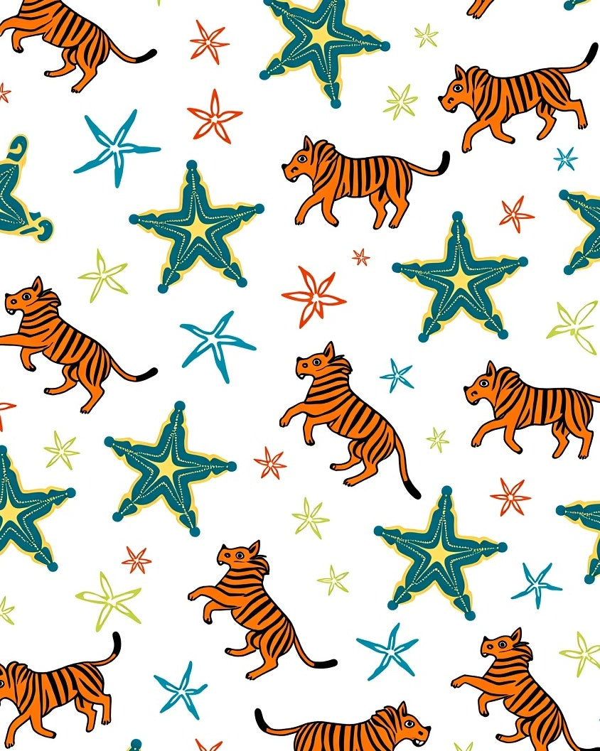 Whimsical Tiger Starfish Ensemble Rug