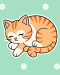 Whimsical Orange Tabby Cat Nap Rug