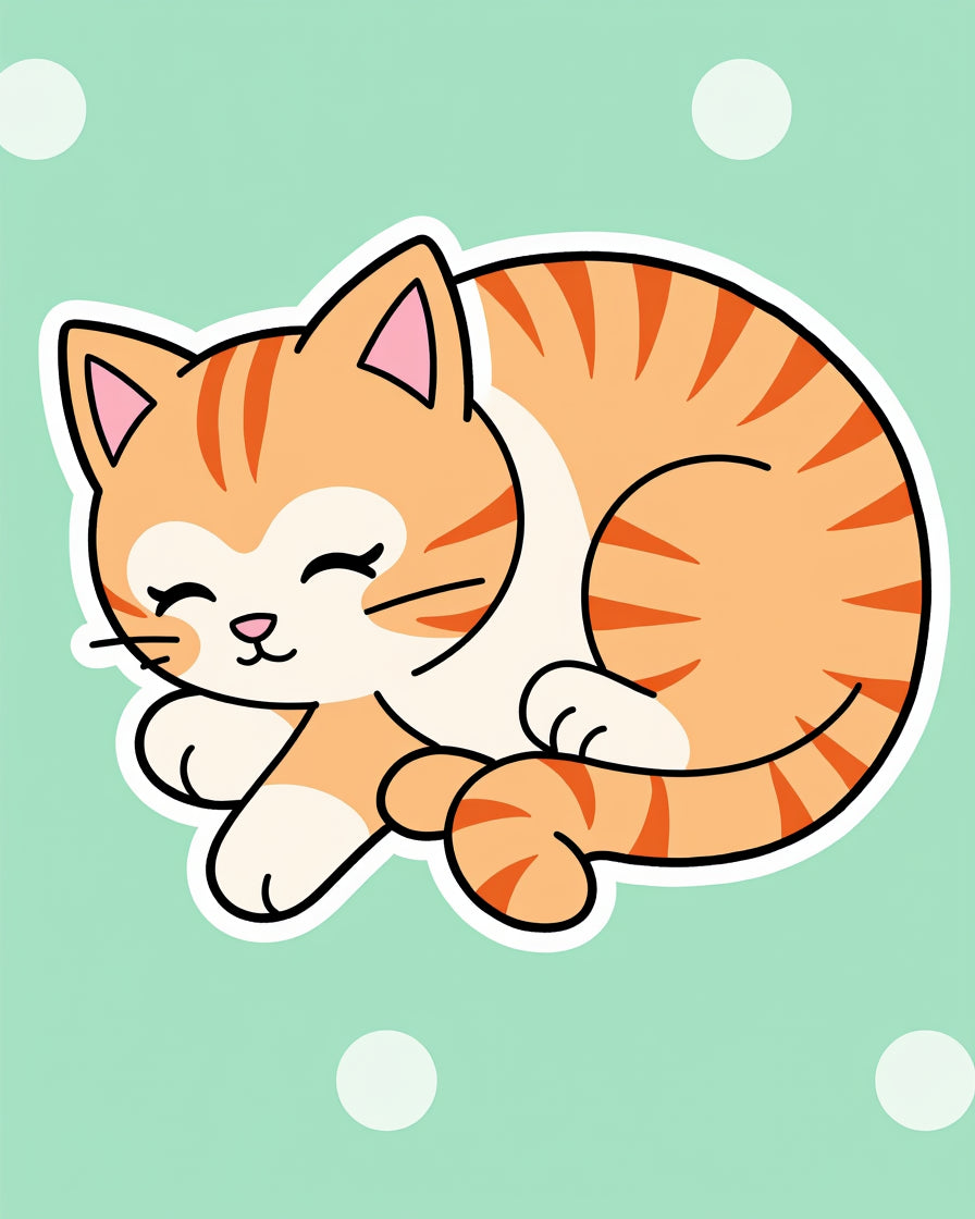 Whimsical Orange Tabby Cat Nap Rug