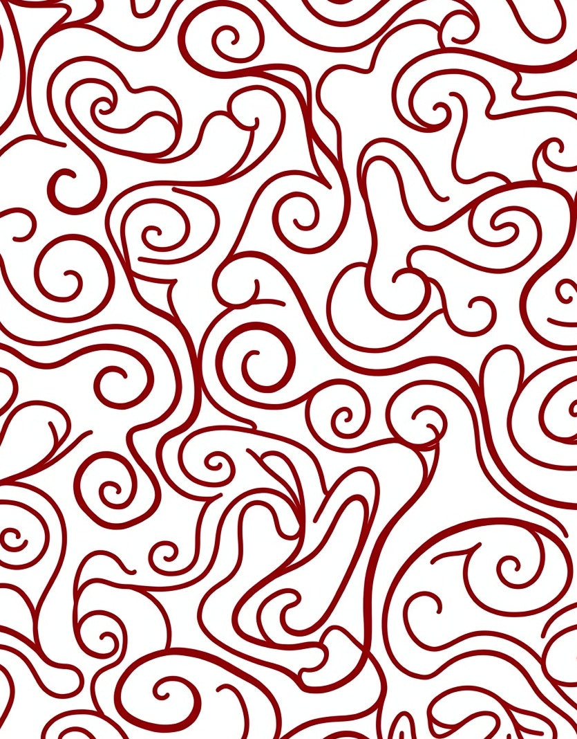 Deep Crimson Swirl Abstract Art Rug