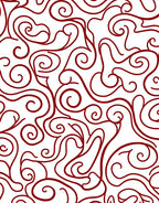 Deep Crimson Swirl Abstract Art Rug