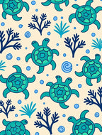 Ocean Sea Turtle Coral Teal Rug