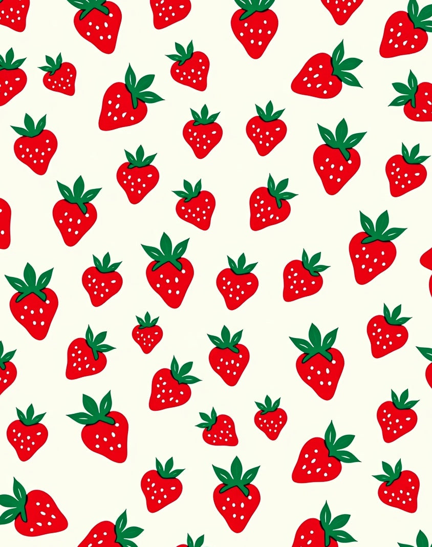 Red Strawberry Field Repeating Pattern Rug