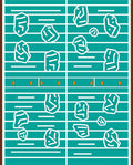 Teal White Rock Lines Rug