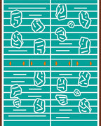 Teal White Rock Lines Rug