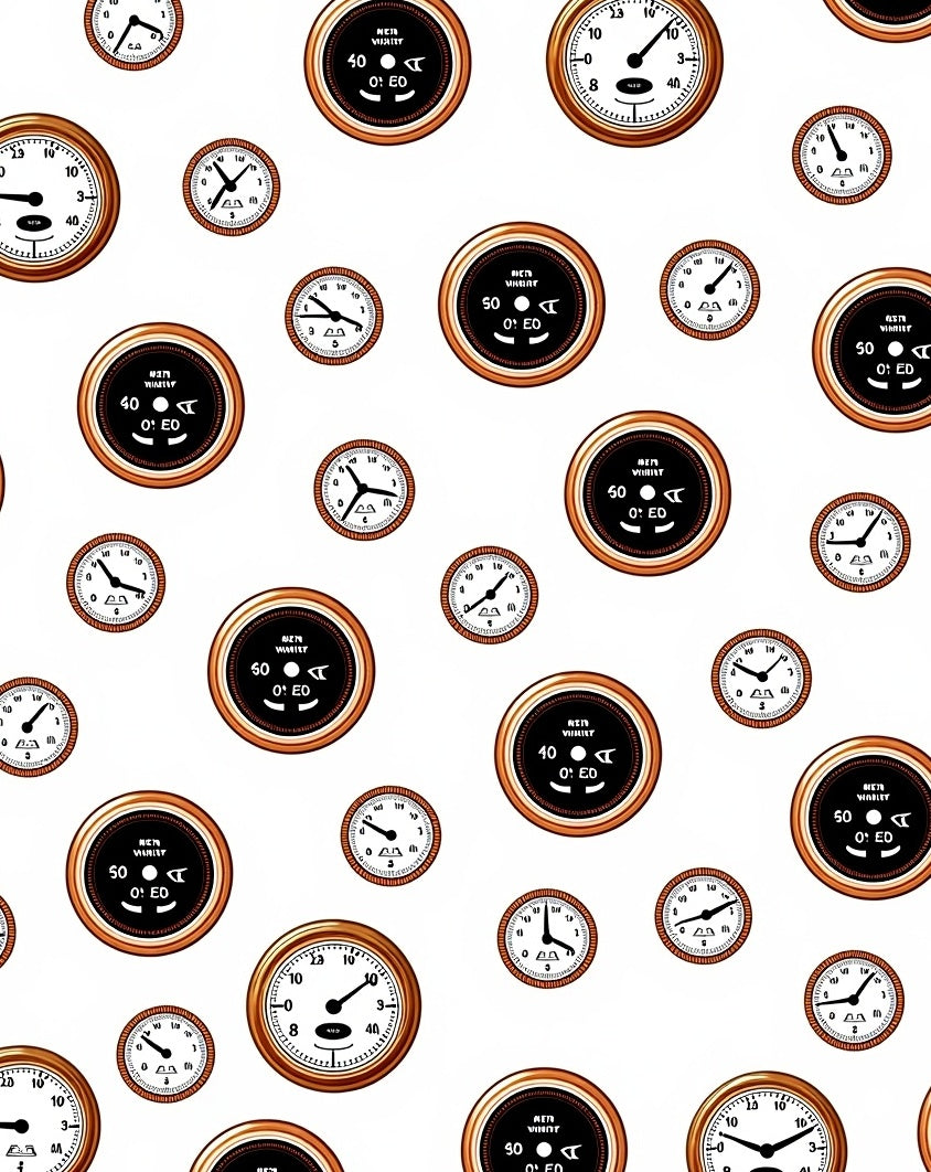 Vintage Clock Face Repeating Pattern Rug