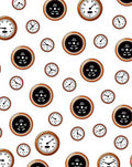 Vintage Clock Face Repeating Pattern Rug