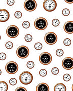 Vintage Clock Face Repeating Pattern Rug