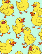 Playful Yellow Ducklings All Over Rug