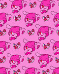 Pink Cartoon Creature Repeating Pattern Rug