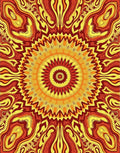 Radiant Fire Orange Sunburst Mandala Rug