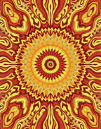Radiant Fire Orange Sunburst Mandala Rug