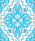 Bright Cyan Floral Medallion Rug