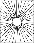 Radial Sunburst Black White Rug