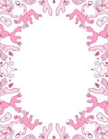 Pink Abstract Organic Bloom Frame Rug