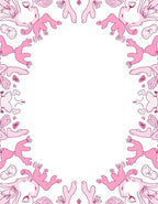 Pink Abstract Organic Bloom Frame Rug
