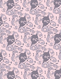 Whimsical Pink Gray Abstract Character Rug