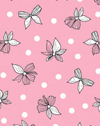 Pink Delicate Hand Drawn Floral Dots Rug
