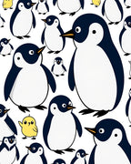 Cute Penguin Family Yellow Chick Accent Rug