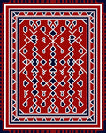 Red White Blue Geometric Tribal Rug