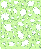 Light Green Whimsical Floral Scattered Rug