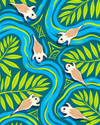 Blue River Otter Foliage Whimsy Rug