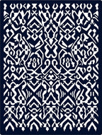 Navy White Tribal Intricate Geometric Rug