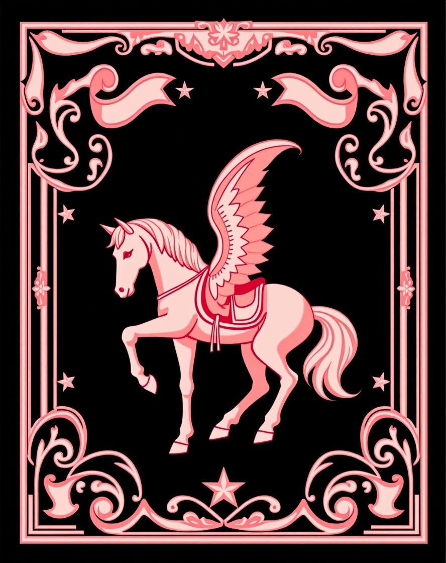 Pink Pegasus Winged Horse Romance Rug