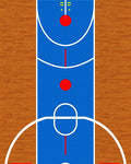 Court Blue Red Abstract Basketball Rug