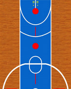 Court Blue Red Abstract Basketball Rug