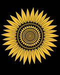 Golden Sunflower Mandala Rays Rug