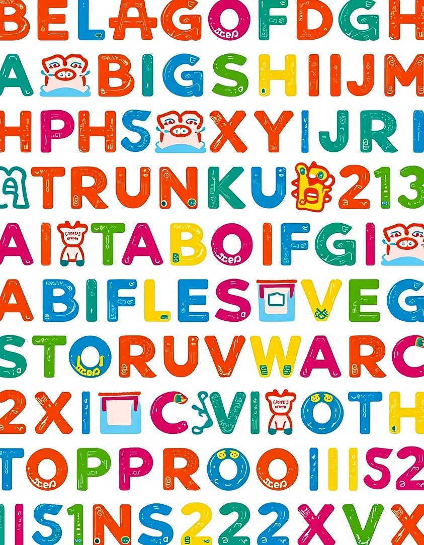 Alphabet Soup And Numbers Rug