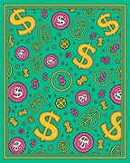 Playful Dollar Coin Scatter Rug