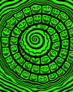 Bold Grinning Faces Spiral Rug
