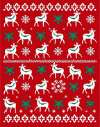 White Deer Snowflake Holiday Repeat Rug