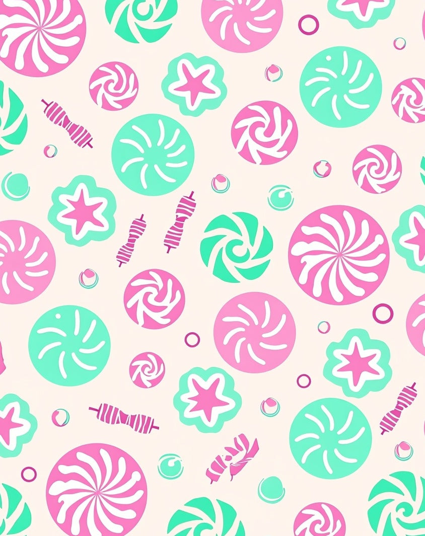 Sweet Swirl Lollipop Star Candy Rug