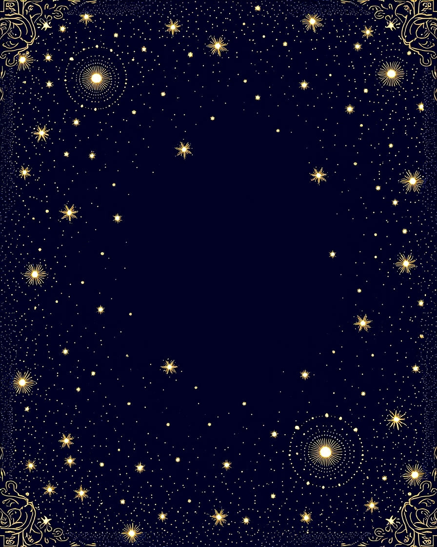 Celestial Gold Starry Night Rug