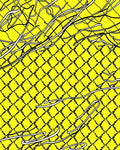 Bright Yellow Wire Mesh Texture Rug